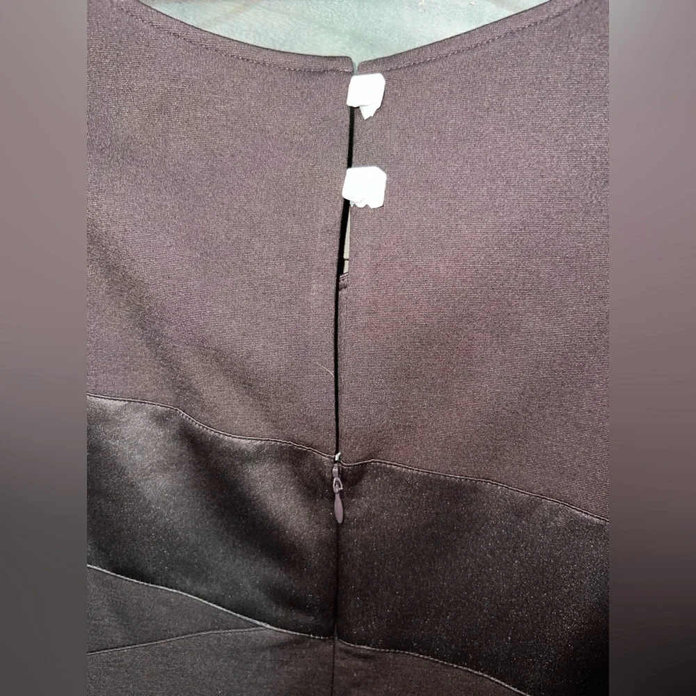 NWT NUE by Shani Black Midi Dress – Sleek Panel Sheath Cocktail Size 12 - Picture 6 of 6